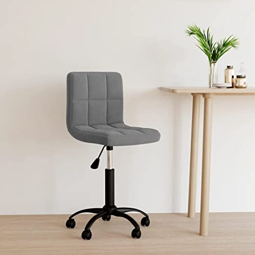 QJBSAVVA Drehstuhl aus Samt mit Gasdruckfeder Höhenverstellbarer Bürostuhl Dunkelgrau 40 x 47 x 76-87,5 cm Drehbar mit Rollen für Home Office und Wohnzimmer von QJBSAVVA