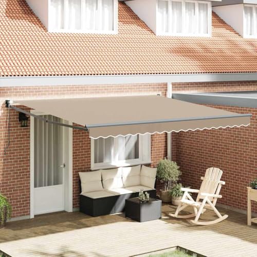 QJBSAVVA Einziehbare Markise Beige 300 x 250 cm Rechteckige Klemmmarkise aus Polyester mit UV-Schutz und Wasserabweisend für Balkon Terrasse und Garten QJBSAVVA Einziehbare Markise Beige 300 x 250 cm Rechteckige Klemmmarkise aus Polyester mit UV-Schutz und Wasserabweisend für Balkon Terrasse und Garten von QJBSAVVA