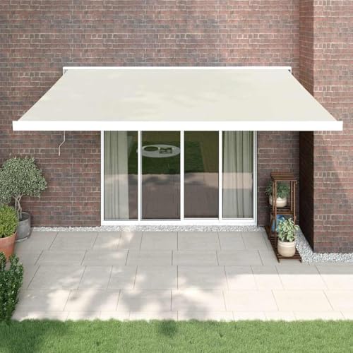 QJBSAVVA Einziehbare Markise Creme 4x3 m aus UV-beständigem Polyester mit pulverbeschichtetem Aluminiumrahmen Gelenkarmmarkise für Terrasse Balkon und Garten QJBSAVVA Einziehbare Markise Creme 4x3 m aus UV-beständigem Polyester mit pulverbeschichtetem Aluminiumrahmen Gelenkarmmarkise für Terrasse Balkon und Garten von QJBSAVVA