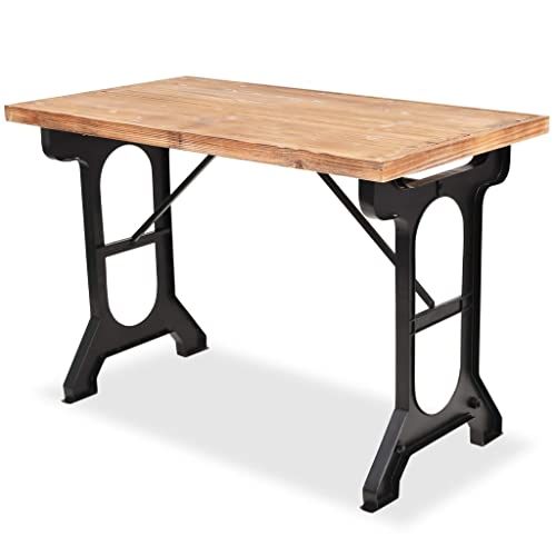 QJBSAVVA Esstisch Massivholz Tanne 122x65x82 cm Braun und Schwarz Robuster Küchentisch aus Stahl und Holz Einfache Montage für Esszimmer Küche und Balkon QJBSAVVA Esstisch Massivholz Tanne 122x65x82 cm Braun und Schwarz Robuster Küchentisch aus Stahl und Holz Einfache Montage für Esszimmer Küche und Balkon von QJBSAVVA