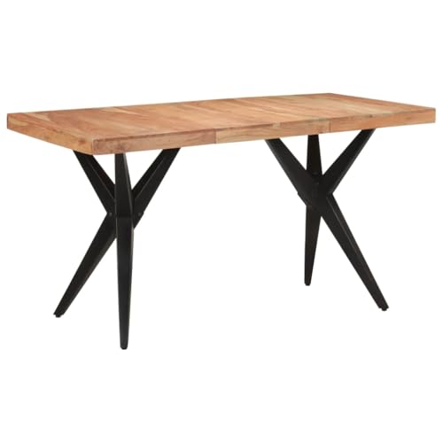 QJBSAVVA Esstisch Schwarz 140x70x76 cm Massivholz Akazie Industrie Design Robust & Langlebig für Küche Esszimmer oder Balkon mit Pulverbeschichtetem Eisen Gestell QJBSAVVA Esstisch Schwarz 140x70x76 cm Massivholz Akazie Industrie Design Robust & Langlebig für Küche Esszimmer oder Balkon mit Pulverbeschichtetem Eisen Gestell von QJBSAVVA
