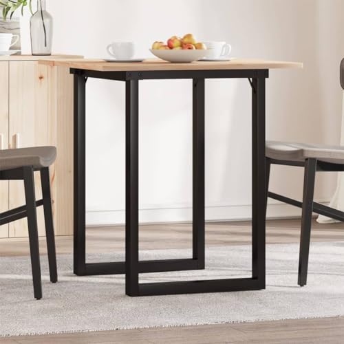 QJBSAVVA Esstisch aus massiver Kiefer mit O Gestell 70 x 70 x 75 cm Robuster Küchentisch und Balkontisch aus unbehandeltem Holz und pulverbeschichtetem Stahl für kleine Räume QJBSAVVA Esstisch aus massiver Kiefer mit O Gestell 70 x 70 x 75 cm Robuster Küchentisch und Balkontisch aus unbehandeltem Holz und pulverbeschichtetem Stahl für kleine Räume von QJBSAVVA