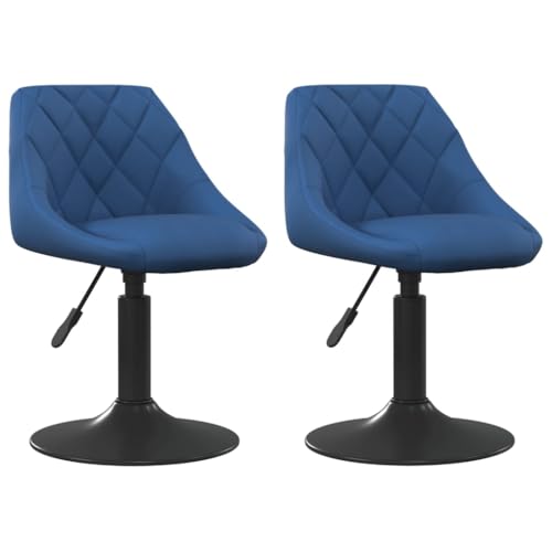 QJBSAVVA Esszimmer Sessel Esszimmerstühle Esstisch Stühle Balkonstühle - Esszimmerstühle 2 STK. Drehbar Blau Samt für Arbeitszimmer Büro Schlafzimmer Esszimmer von QJBSAVVA