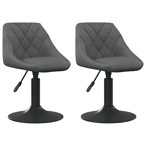 QJBSAVVA Esszimmer Sessel Esszimmerstühle Esstisch Stühle Balkonstühle - Esszimmerstühle 2 STK. Drehbar Dunkelgrau Samt für Arbeitszimmer Büro Schlafzimmer Esszimmer von QJBSAVVA