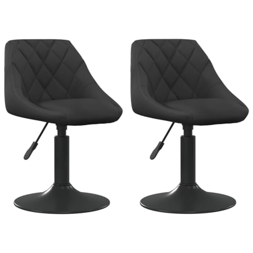 QJBSAVVA Esszimmer Sessel Esszimmerstühle Esstisch Stühle Balkonstühle - Esszimmerstühle 2 STK. Drehbar Schwarz Samt für Arbeitszimmer Büro Schlafzimmer Esszimmer von QJBSAVVA