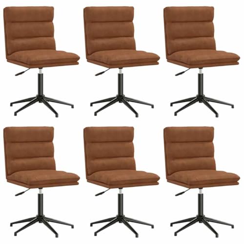 QJBSAVVA Esszimmer Sessel Gartenstuhl Küchenstühle Essstuhl - Esszimmerstühle 6 STK. Braun Kunstleder für Küche Wohnzimmer Esszimmer Arbeitszimmer von QJBSAVVA