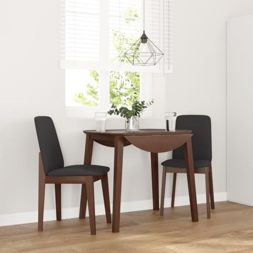 QJBSAVVA Esszimmerstühle 2 Stück Braun Massivholz Gummibaum mit Polsterkissen Bequeme Dining Chairs für Esszimmer Wohnzimmer und Küche 43 x 56 x 86.5 cm von QJBSAVVA