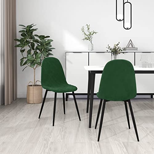 QJBSAVVA Esszimmerstühle 2 Stück Dunkelgrün Samt Moderne Küchenstühle mit Polsterung und Metallbeinen Bequem & Stabil für Esszimmer Wohnzimmer und Schlafzimmer von QJBSAVVA