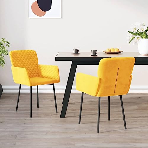 QJBSAVVA Esszimmerstühle 2 Stück Gelb Samt Moderner Design mit Metall und Sperrholz Rahmen Bequem & Stabil für Küche Wohnzimmer und Essbereich QJBSAVVA Esszimmerstühle 2 Stück Gelb Samt Moderner Design mit Metall und Sperrholz Rahmen Bequem & Stabil für Küche Wohnzimmer und Essbereich von QJBSAVVA