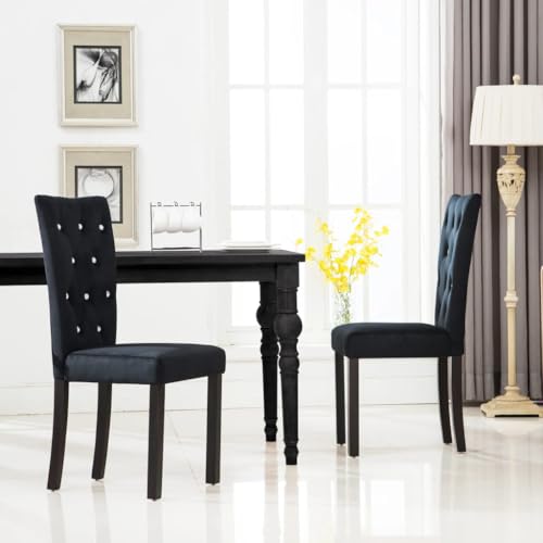 QJBSAVVA Esszimmerstühle 2 Stück Samt Schwarz mit Kristallknöpfen Elegante Polsterstühle mit Massivholzrahmen Bequem & Langlebig für Küche Wohnzimmer und Essbereich QJBSAVVA Esszimmerstühle 2 Stück Samt Schwarz mit Kristallknöpfen Elegante Polsterstühle mit Massivholzrahmen Bequem & Langlebig für Küche Wohnzimmer und Essbereich von QJBSAVVA