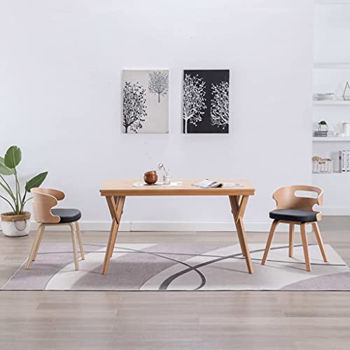 QJBSAVVA Esszimmerstühle 2 Stück Schwarz und Hellbraun Kunstleder mit Bugholz Rahmen Bequeme Polsterung und Modernes Design 48 x 49 x 68 cm für Küche Wohnzimmer und Essbereich QJBSAVVA Esszimmerstühle 2 Stück Schwarz und Hellbraun Kunstleder mit Bugholz Rahmen Bequeme Polsterung und Modernes Design 48 x 49 x 68 cm für Küche Wohnzimmer und Essbereich von QJBSAVVA