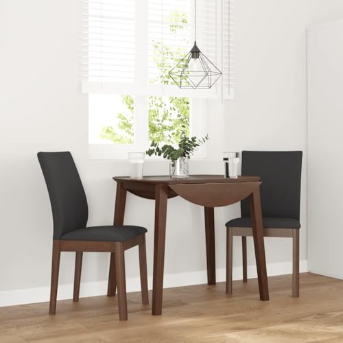 QJBSAVVA Esszimmerstühle 2er Set Braun Massivholz Gummibaum mit Polsterkissen Bequeme Dining Chairs für Esszimmer Wohnzimmer und Küche 48.5 x 49 x 90 cm von QJBSAVVA
