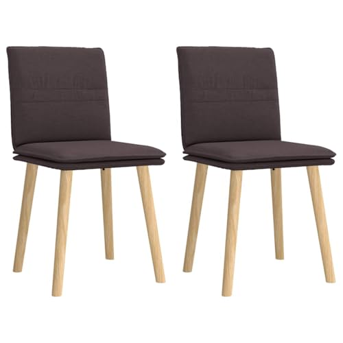 QJBSAVVA Esszimmerstühle 2er Set Dunkelbraun aus Massivholz und Polyester Stoff Bequeme Essstühle mit Schaumstofffüllung Ergonomisches Design für Küche Wohnzimmer und Essbereich von QJBSAVVA