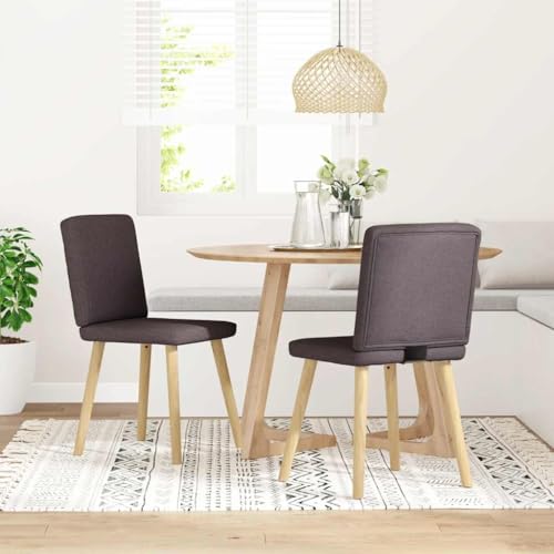 QJBSAVVA Esszimmerstühle 2er Set Dunkelbraun aus Weichem Polyester mit Metall-Holz Gestell Bequeme Schaumstoffpolsterung für Esszimmer Wohnzimmer und Gästezimmer von QJBSAVVA