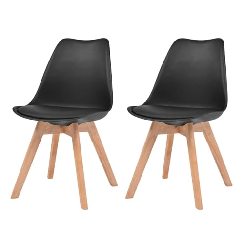 QJBSAVVA Esszimmerstühle 2er Set Schwarz Kunstleder Massivholz Beine Modernes Design Ergonomisch Bequem für Küche Esszimmer und Wohnzimmer QJBSAVVA Esszimmerstühle 2er Set Schwarz Kunstleder Massivholz Beine Modernes Design Ergonomisch Bequem für Küche Esszimmer und Wohnzimmer von QJBSAVVA