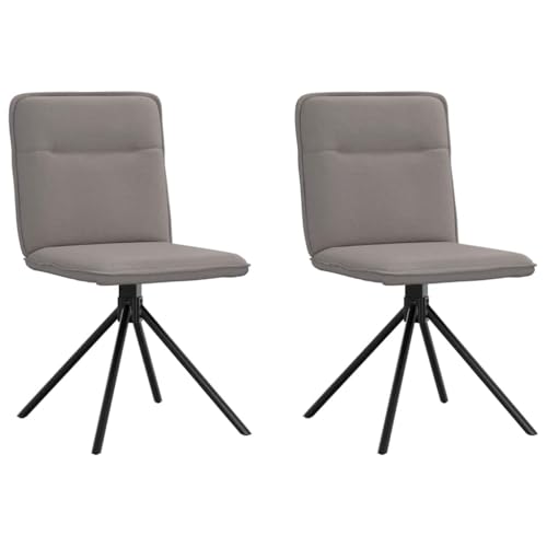 QJBSAVVA Esszimmerstühle 2er Set Taupe Moderner Drehstuhl mit 360° Drehfunktion aus Stoff & Metall 46,5 x 53 x 84 cm Bequeme Schaumstoffpolsterung für Küche Wohnzimmer und Essbereich von QJBSAVVA