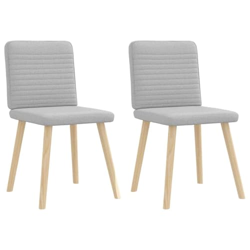 QJBSAVVA Esszimmerstühle 2er Set Wolkengrau aus weichem Polyester mit Metall-Holz Gestell Bequeme Schaumstoffpolsterung für Esszimmer Wohnzimmer und Gästezimmer von QJBSAVVA