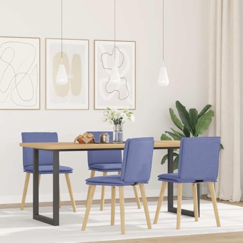 QJBSAVVA Esszimmerstühle 4 Stück Jeansblau Stoff Modernes Design mit Robuster Metall-Holz-Konstruktion Bequeme Schaumstoffpolsterung für Esszimmer Wohnzimmer und Gästezimmer QJBSAVVA Esszimmerstühle 4 Stück Jeansblau Stoff Modernes Design mit Robuster Metall-Holz-Konstruktion Bequeme Schaumstoffpolsterung für Esszimmer Wohnzimmer und Gästezimmer von QJBSAVVA
