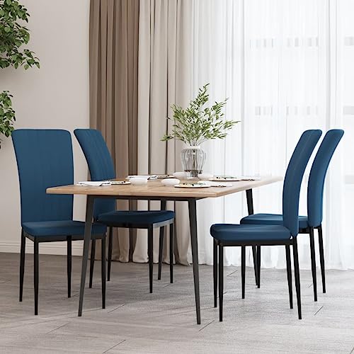 QJBSAVVA Esszimmerstühle 4 Stück Samt Blau Moderne Küchenstühle mit Eisenrahmen und Polsterung Bequeme Esszimmerstühle für Küche Wohnzimmer und Essbereich von QJBSAVVA