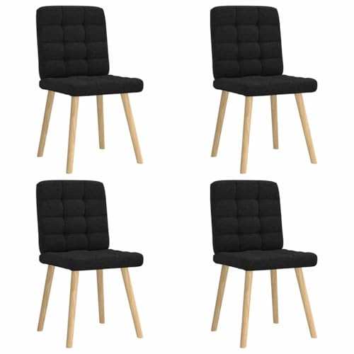 QJBSAVVA Esszimmerstühle 4 Stück Schwarz Stoff Modernes Design mit Metall Holz Gestell Bequem & Langlebig für Esszimmer Wohnzimmer QJBSAVVA Esszimmerstühle 4 Stück Schwarz Stoff Modernes Design mit Metall Holz Gestell Bequem & Langlebig für Esszimmer Wohnzimmer von QJBSAVVA