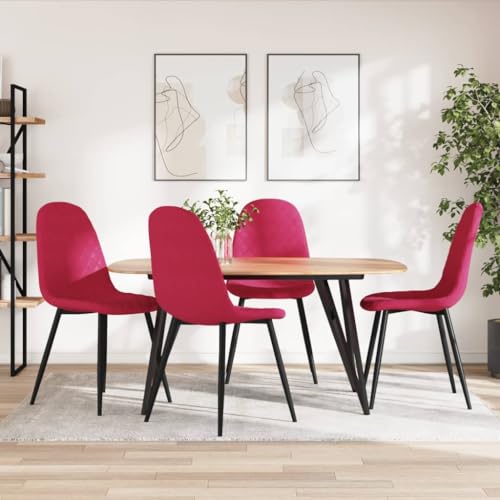 QJBSAVVA Esszimmerstühle 4 Stück Weinrot Samt Bequeme Polsterstühle mit Metallbeinen Ergonomisches Design für Küche Wohnzimmer und Essbereich 45 x 53.5 x 83 cm QJBSAVVA Esszimmerstühle 4 Stück Weinrot Samt Bequeme Polsterstühle mit Metallbeinen Ergonomisches Design für Küche Wohnzimmer und Essbereich 45 x 53.5 x 83 cm von QJBSAVVA
