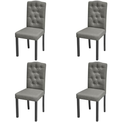QJBSAVVA Esszimmerstühle 4er Set Grau Stoff Polsterstühle mit Gummiholz-Rahmen Bequem & Stabil 42 x 51,5 x 95 cm für Küche Wohnzimmer und Essbereich QJBSAVVA Esszimmerstühle 4er Set Grau Stoff Polsterstühle mit Gummiholz-Rahmen Bequem & Stabil 42 x 51,5 x 95 cm für Küche Wohnzimmer und Essbereich von QJBSAVVA