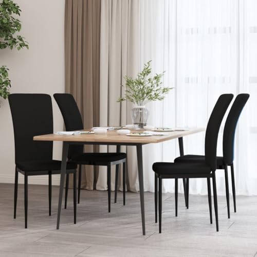 QJBSAVVA Esszimmerstühle 4er Set Schwarz Samt Bezug mit Eisenrahmen Bequeme Polsterung für Küche Wohnzimmer und Essbereich QJBSAVVA Esszimmerstühle 4er Set Schwarz Samt Bezug mit Eisenrahmen Bequeme Polsterung für Küche Wohnzimmer und Essbereich von QJBSAVVA