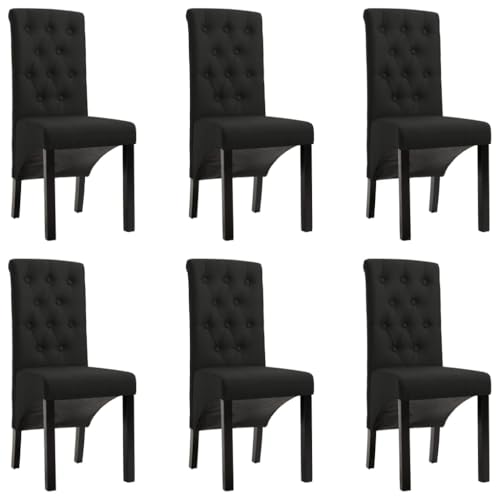 QJBSAVVA Esszimmerstühle 6 Stück Schwarz Stoff Elegantes Design mit Dicker Polsterung und Robusten Holzbeinen 42 x 57 x 95 cm Bequeme Dining Chairs für Küche und Wohnzimmer QJBSAVVA Esszimmerstühle 6 Stück Schwarz Stoff Elegantes Design mit Dicker Polsterung und Robusten Holzbeinen 42 x 57 x 95 cm Bequeme Dining Chairs für Küche und Wohnzimmer von QJBSAVVA