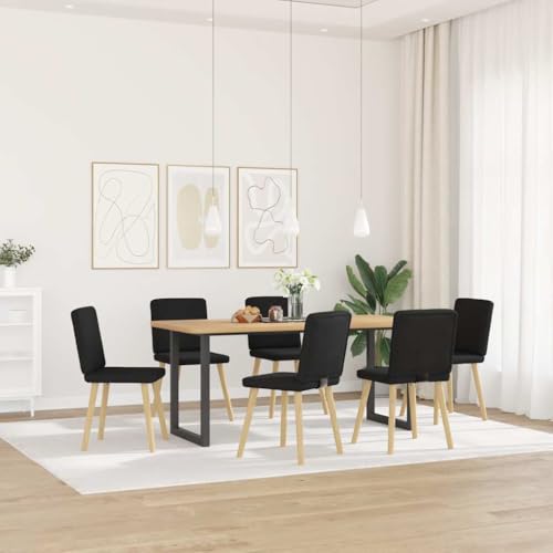QJBSAVVA Esszimmerstühle 6 Stück Schwarz Stoff Modernes Design mit Robustem Metall-Gestell und Bequemer Schaumstoffpolsterung 45 x 54 x 86 cm für Küche Wohnzimmer und Gästezimmer QJBSAVVA Esszimmerstühle 6 Stück Schwarz Stoff Modernes Design mit Robustem Metall-Gestell und Bequemer Schaumstoffpolsterung 45 x 54 x 86 cm für Küche Wohnzimmer und Gästezimmer von QJBSAVVA