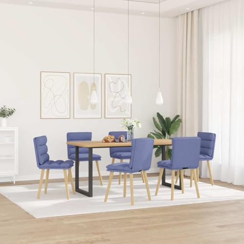 QJBSAVVA Esszimmerstühle 6er Set Jeansblau aus strapazierfähigem Polyester mit Metall-Holz-Gestell Bequeme Schaumstoffpolsterung für Esszimmer Wohnzimmer und Gästezimmer QJBSAVVA Esszimmerstühle 6er Set Jeansblau aus strapazierfähigem Polyester mit Metall-Holz-Gestell Bequeme Schaumstoffpolsterung für Esszimmer Wohnzimmer und Gästezimmer von QJBSAVVA