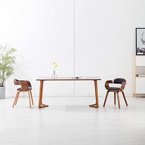 QJBSAVVA Esszimmerstühle Set aus 2 Stück Moderne Küchenstühle mit Armlehnen Dunkelgrauer Stoffbezug und Bugholzrahmen Bequem & Stabil für Esszimmer Küche und Wohnzimmer von QJBSAVVA