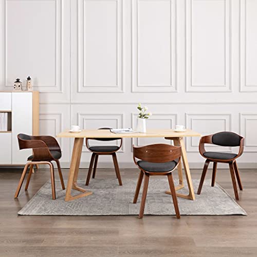 QJBSAVVA Esszimmerstühle Set aus Bugholz und Grauem Stoff 6 STK. Bequeme Polsterstühle mit Ergonomischer Rückenlehne 49 x 51.5 x 71.5 cm für Küche Wohnzimmer und Essbereich von QJBSAVVA