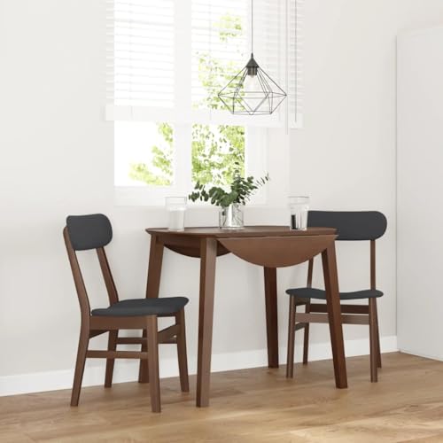 QJBSAVVA Esszimmerstühle Set aus Massivholz Gummibaum mit Polsterkissen 2 Stück Braun und Schwarz 47 x 47 x 81.5 cm Robust & Ergonomisch für Küche Wohnzimmer und Schlafzimmer von QJBSAVVA