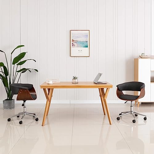 QJBSAVVA Esszimmerstuhl Drehbar Grau Moderner Drehstuhl mit Höhenverstellung aus Bugholz und Stoff Bequem Sitz für Küche Wohnzimmer und Büro von QJBSAVVA