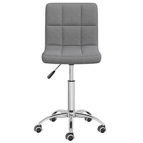 QJBSAVVA Esszimmerstuhl Drehbar Hellgrau Stoff Höhenverstellbarer Küchenstuhl mit Gasdruckfeder und Rollen 40 x 47 x 74,5-86 cm Bequem & Langlebig für Esszimmer Küche und Wohnzimmer von QJBSAVVA