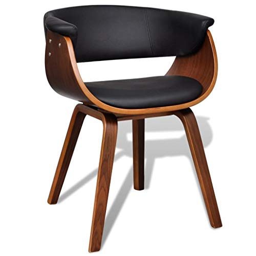 QJBSAVVA Esszimmerstuhl aus Bugholz mit Kunstleder Bezug 59.5 x 51 x 72 cm Bequemer gepolsterter Sessel für Küche Esszimmer und Wohnbereich von QJBSAVVA