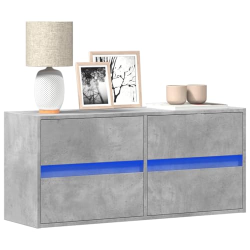 QJBSAVVA Fernseher Tisch Tv Schrank Schrank Wohnzimmer Wohnzimmerschränke - TV-Wandschrank mit LED-Beleuchtung Betongrau 100x31x45 cm für Jugendzimmer Schlafzimmer Flur Wohnzimmer QJBSAVVA Fernseher Tisch Tv Schrank Schrank Wohnzimmer Wohnzimmerschränke - TV-Wandschrank mit LED-Beleuchtung Betongrau 100x31x45 cm für Jugendzimmer Schlafzimmer Flur Wohnzimmer von QJBSAVVA