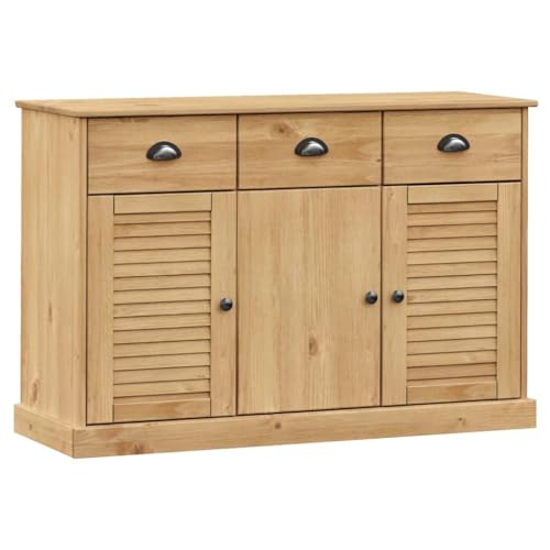 QJBSAVVA Flur Schrank Buffetschrank Apothekerschrank Küchenschränke - Sideboard mit Schubladen VIGO 113x40x75 cm Massivholz Kiefer für Badezimmer Schlafzimmer Flur Wohnzimmer von QJBSAVVA