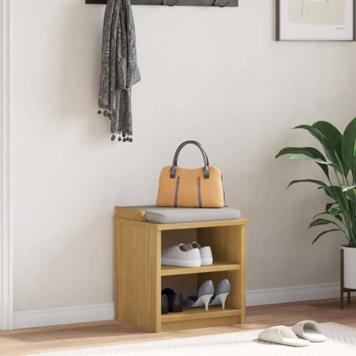 QJBSAVVA Flurbank aus Massivholz Kiefer Walnussoptik mit Stauraum 45x40x50 cm Sitzbank für Flur Eingangsbereich und Wohnzimmer QJBSAVVA Flurbank aus Massivholz Kiefer Walnussoptik mit Stauraum 45x40x50 cm Sitzbank für Flur Eingangsbereich und Wohnzimmer von QJBSAVVA