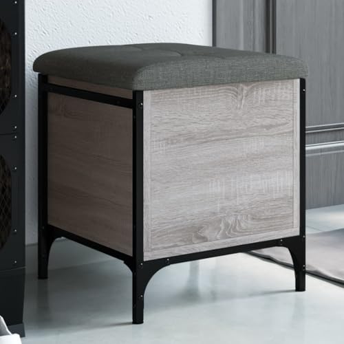 QJBSAVVA Flurbank mit Stauraum Grau Sonoma 42x42x45 cm Holzwerkstoff Metall Sitzbank für Flur Wohnzimmer Schlafzimmer QJBSAVVA Flurbank mit Stauraum Grau Sonoma 42x42x45 cm Holzwerkstoff Metall Sitzbank für Flur Wohnzimmer Schlafzimmer von QJBSAVVA