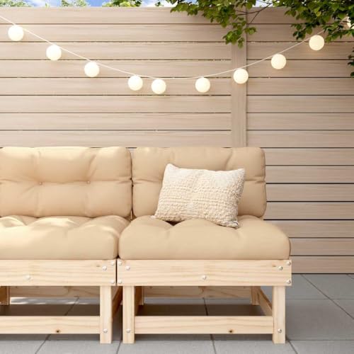 QJBSAVVA Gartensofa Kiefernholz 61 x 60,5 cm mit dicken Beige Kissen Modernes Outdoor Sofa platzsparend für kleine Balkone Terrasse Hof QJBSAVVA Gartensofa Kiefernholz 61 x 60,5 cm mit dicken Beige Kissen Modernes Outdoor Sofa platzsparend für kleine Balkone Terrasse Hof von QJBSAVVA