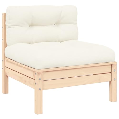 QJBSAVVA Gartensofa Mittelteil aus Massiver Kiefer 63,5 cm Creme Outdoor Sofa Modular Balkon Möbel Robustes Holz Lounge Element für kleine Balkone Terrasse Garten QJBSAVVA Gartensofa Mittelteil aus Massiver Kiefer 63,5 cm Creme Outdoor Sofa Modular Balkon Möbel Robustes Holz Lounge Element für kleine Balkone Terrasse Garten von QJBSAVVA