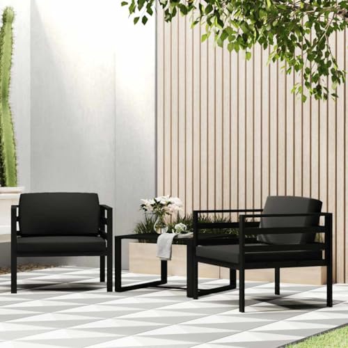 QJBSAVVA Gartensofa Outdoor Aluminium Anthrazit 75x70x64,5 cm mit dicken Kissen, modularer Loungesessel Balkon, wetterfest, platzsparendes kleines Sofa für Garten Terrasse und Indoor QJBSAVVA Gartensofa Outdoor Aluminium Anthrazit 75x70x64,5 cm mit dicken Kissen, modularer Loungesessel Balkon, wetterfest, platzsparendes kleines Sofa für Garten Terrasse und Indoor von QJBSAVVA