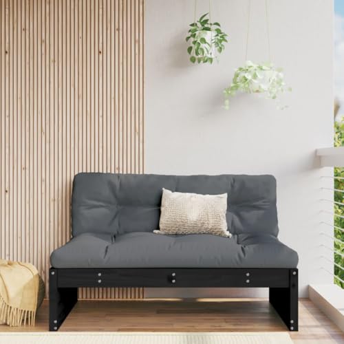 QJBSAVVA Gartensofa Schwarz 120x80 cm aus massivem Kiefernholz Latten-Design Robustes Outdoor Möbel modular erweiterbar für Terrasse Balkon und kleine Sitzecke QJBSAVVA Gartensofa Schwarz 120x80 cm aus massivem Kiefernholz Latten-Design Robustes Outdoor Möbel modular erweiterbar für Terrasse Balkon und kleine Sitzecke von QJBSAVVA