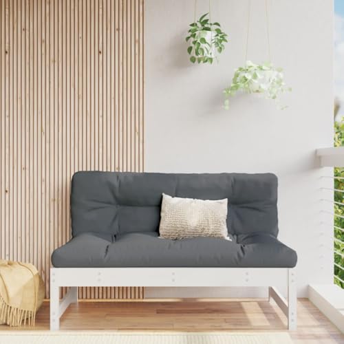 QJBSAVVA Gartensofa Weiß 120x80 cm aus Massivholz Kiefer Latten Design Robustes Outdoor Sofa Modular für Balkon Terrasse und kleine Sitzecke Gartenmöbel von QJBSAVVA
