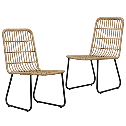 QJBSAVVA Gartenstühle 2 Stück Poly Rattan Eichenbraun und Schwarz 66.5 x 53.5 x 90 cm Wetterbeständige PE-Rattan Stühle mit Stahlrahmen für Garten Balkon und Terrasse QJBSAVVA Gartenstühle 2 Stück Poly Rattan Eichenbraun und Schwarz 66.5 x 53.5 x 90 cm Wetterbeständige PE-Rattan Stühle mit Stahlrahmen für Garten Balkon und Terrasse von QJBSAVVA