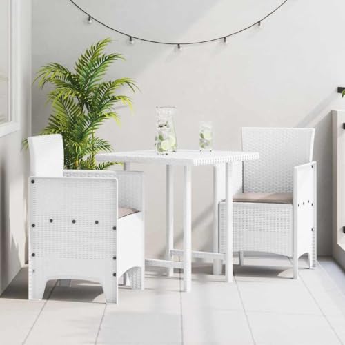 QJBSAVVA Gartenstühle 2er Set Weiß Moderner Outdoor Stuhl aus Polypropylen 53 x 49 x 85 cm UV-beständig & Wetterfest für Terrasse Balkon und Garten von QJBSAVVA