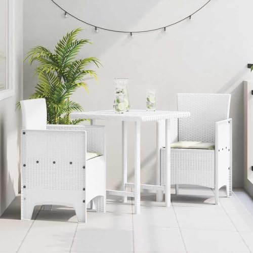QJBSAVVA Gartenstühle 2er Set Weiß Moderner Rattan-Look Outdoor Stuhl aus Polypropylen 53 x 49 x 85 cm Leicht & Wetterfest für Garten Terrasse Balkon von QJBSAVVA