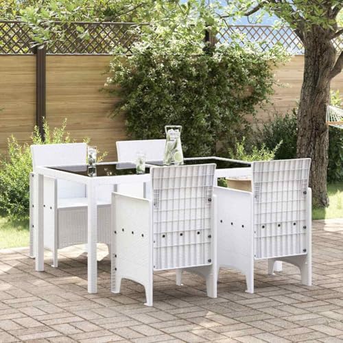 QJBSAVVA Gartenstühle 4er Set Weiß PE-Rattan Moderner Outdoor Stuhl mit UV-Beständigkeit für Terrasse Balkon und Garten QJBSAVVA Gartenstühle 4er Set Weiß PE-Rattan Moderner Outdoor Stuhl mit UV-Beständigkeit für Terrasse Balkon und Garten von QJBSAVVA