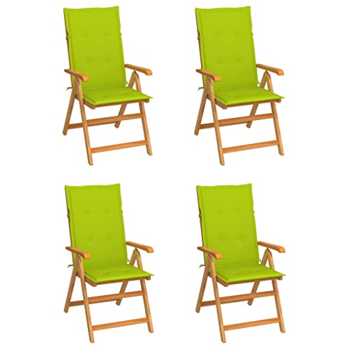 QJBSAVVA Gartenstühle aus Teakholz 4er Set mit Knallgrünen Kissen Klappbar & 7-Fach Verstellbare Rückenlehne 57 x 71,5 x 100 cm Wetterfest & Leicht für Terrasse Balkon und Strand QJBSAVVA Gartenstühle aus Teakholz 4er Set mit Knallgrünen Kissen Klappbar & 7-Fach Verstellbare Rückenlehne 57 x 71,5 x 100 cm Wetterfest & Leicht für Terrasse Balkon und Strand von QJBSAVVA